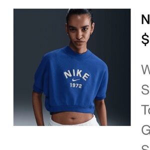 Nike Royal Blue Cropped Sweatshirt
